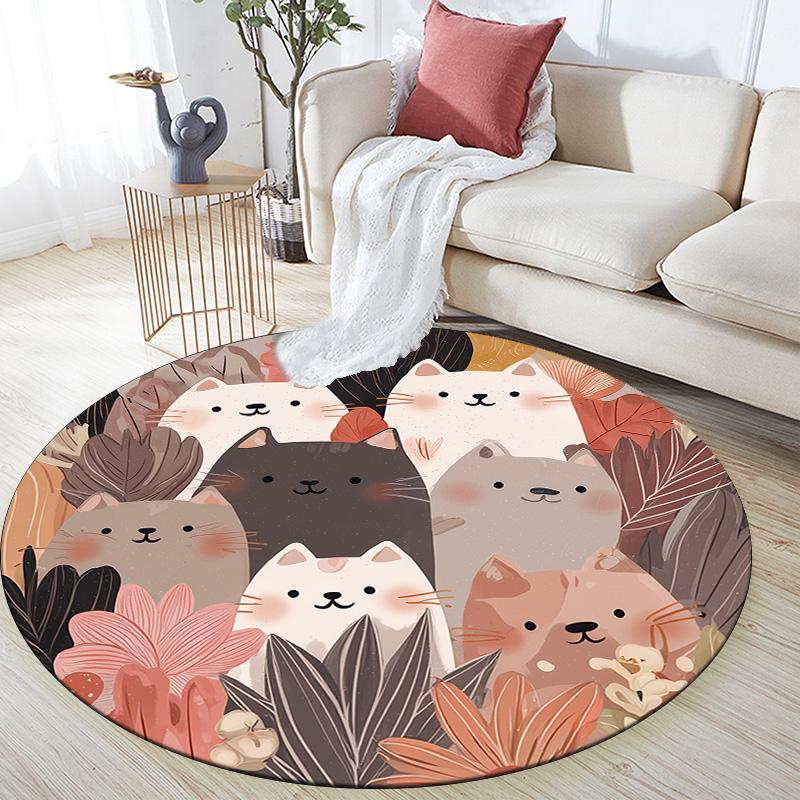 Круглый ковер с рисунком Flat Cat, Ковер для гостиной, спальни, дивана, игровой комнаты, Нескользящий коврик для пола 80cmx80cm
Круглый ковер с рисунком Flat Cat, Ковер для гостиной, спальни, дивана, игровой комнаты, Нескользящий коврик для пола 80cmx80cm