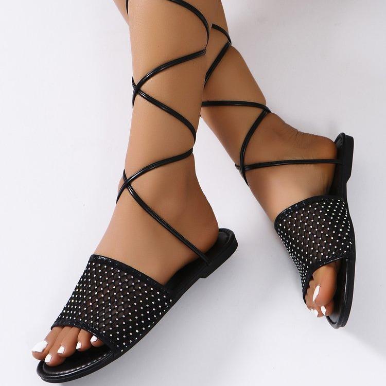 Sandals summer sexy round toe ankle strap flat sandals 43
Sandals summer sexy round toe ankle strap flat sandals 43