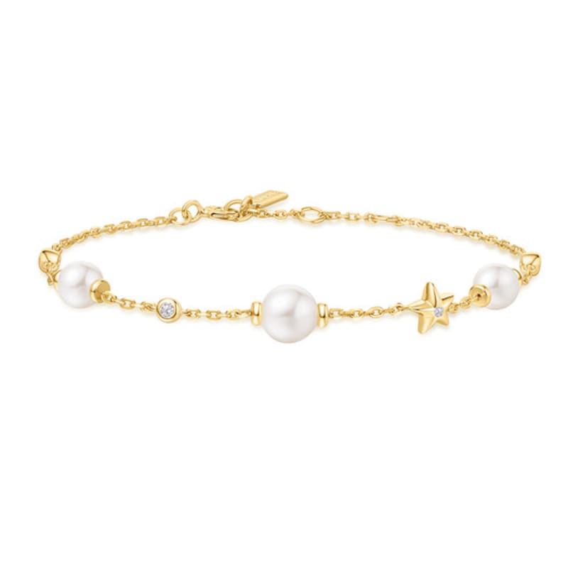 ANIA HAIE Gold Pearl and Star Station 925 Silver Bracelet B065-05G single type
ANIA HAIE Gold Pearl and Star Station 925 Silver Bracelet B065-05G single type
