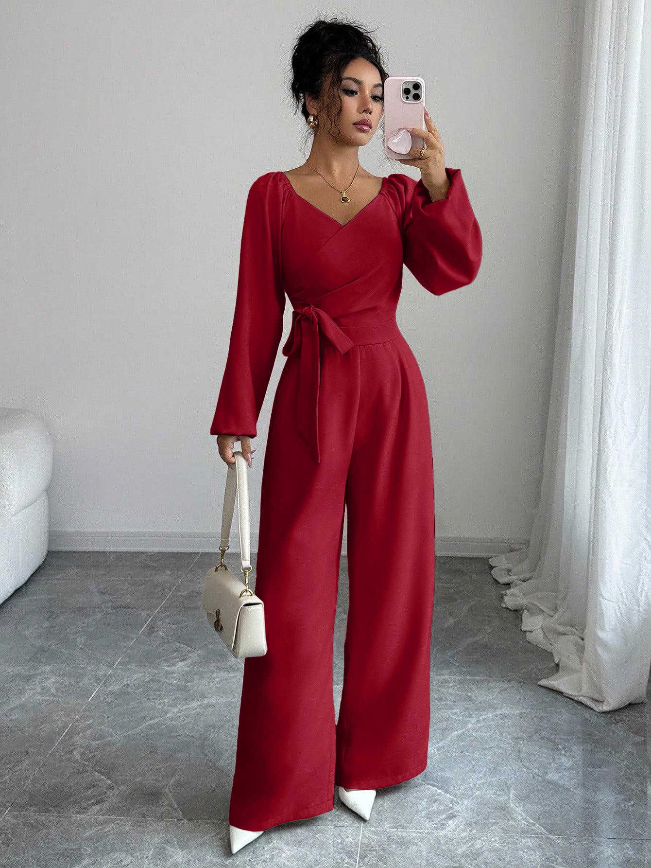 Sophisticated Women s Solid Color V-neck Jumpsuit - Spring/Autumn 2025 Collection Small красный
Sophisticated Women s Solid Color V-neck Jumpsuit - Spring/Autumn 2025 Collection Small красный