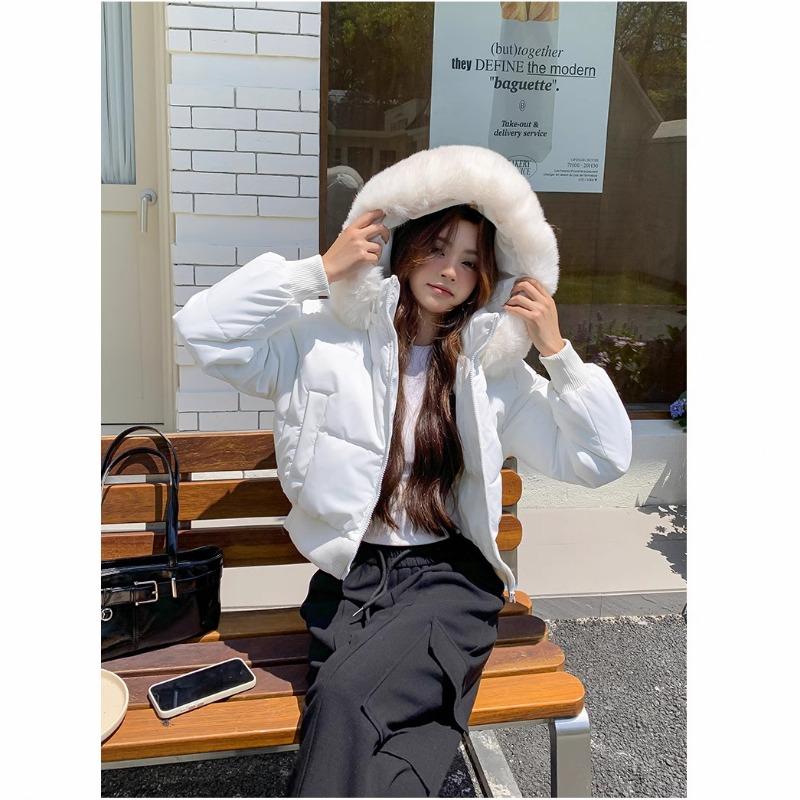 Ретро короткое хлопковое пальто с капюшоном и большим меховым воротником с высокой талией, женское зимнее бархатное утолщенное хлопковое пальто хлеб M белый
Ретро короткое хлопковое пальто с капюшоном и большим меховым воротником с высокой талией, женское зимнее бархатное утолщенное хлопковое пальто хлеб M белый