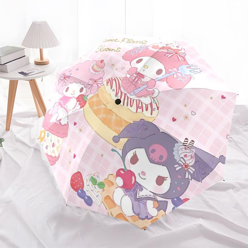 1pc My Melody, My Sweet Pian Kuromi Automatic Folding Umbrella - Portable Tri-Fold Design with 8-Bone Iron Frame for Outdoor Use, Perfect Gift for Fan
1pc My Melody, My Sweet Pian Kuromi Automatic Folding Umbrella - Portable Tri-Fold Design with 8-Bone Iron Frame for Outdoor Use, Perfect Gift for Fan