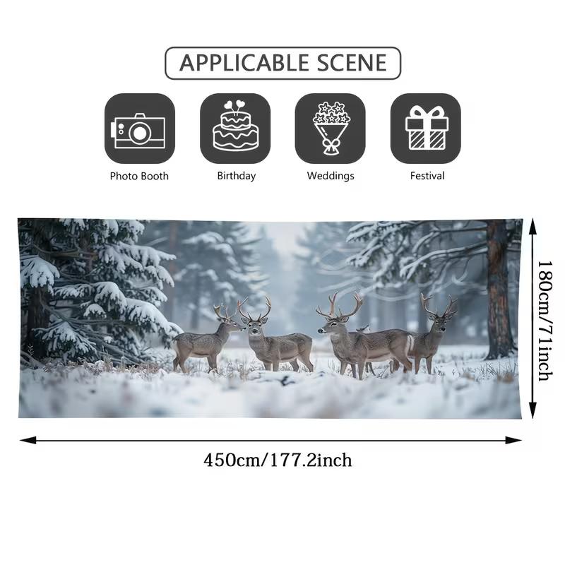 2D Winter Wildlife Backdrop, Deer in Snowy Forest Photography Background 47.2x31.5inch/120*80cm
2D Winter Wildlife Backdrop, Deer in Snowy Forest Photography Background 47.2x31.5inch/120*80cm