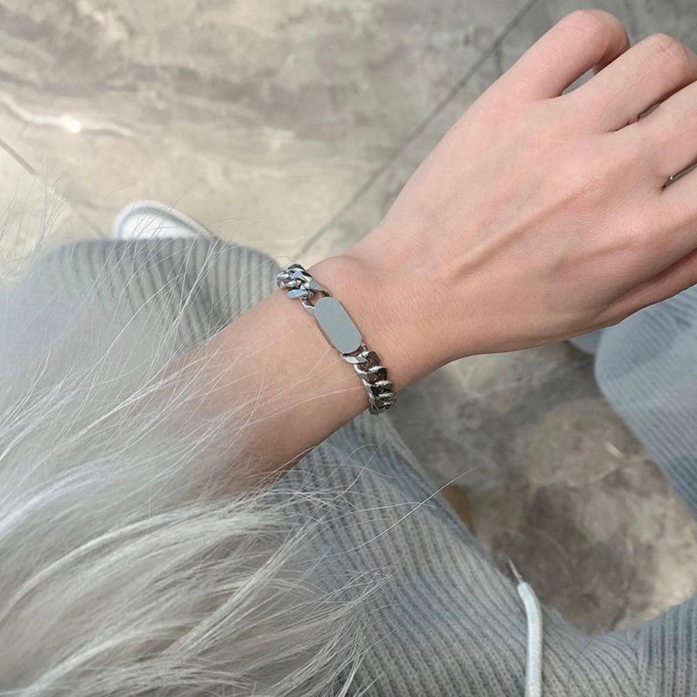 Solid Color Hip Hop Chain Necklace Simple Punk Necklace Bracelet Ins Titanium Steel Necklace Gift Silver Bracelet
Solid Color Hip Hop Chain Necklace Simple Punk Necklace Bracelet Ins Titanium Steel Necklace Gift Silver Bracelet