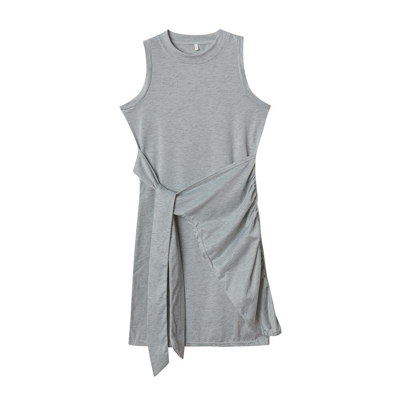 Sleeveless Round Neck Pleated Bow Belt Irregular Hem Comfortable Dress High Recognition Elegant with Flattering Fit Minimalist Design Chic Dress XXL сірий
Sleeveless Round Neck Pleated Bow Belt Irregular Hem Comfortable Dress High Recognition Elegant with Flattering Fit Minimalist Design Chic Dress XXL сірий