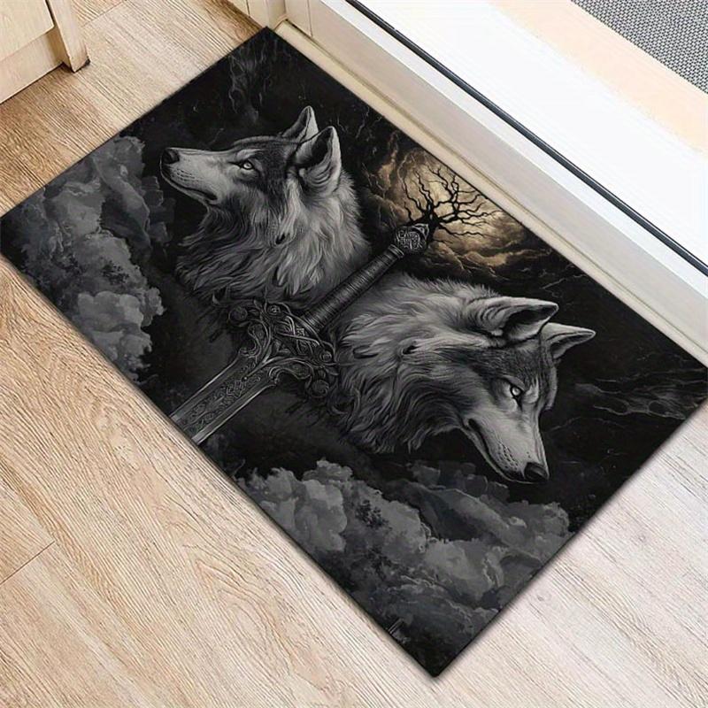 Viking Mythology Tree of Life Rug - Wolf Head Sword Print Non-Slip Washable Mat , Living Room Bedroom Game Room Office Decor Gift 40x60cm
Viking Mythology Tree of Life Rug - Wolf Head Sword Print Non-Slip Washable Mat , Living Room Bedroom Game Room Office Decor Gift 40x60cm