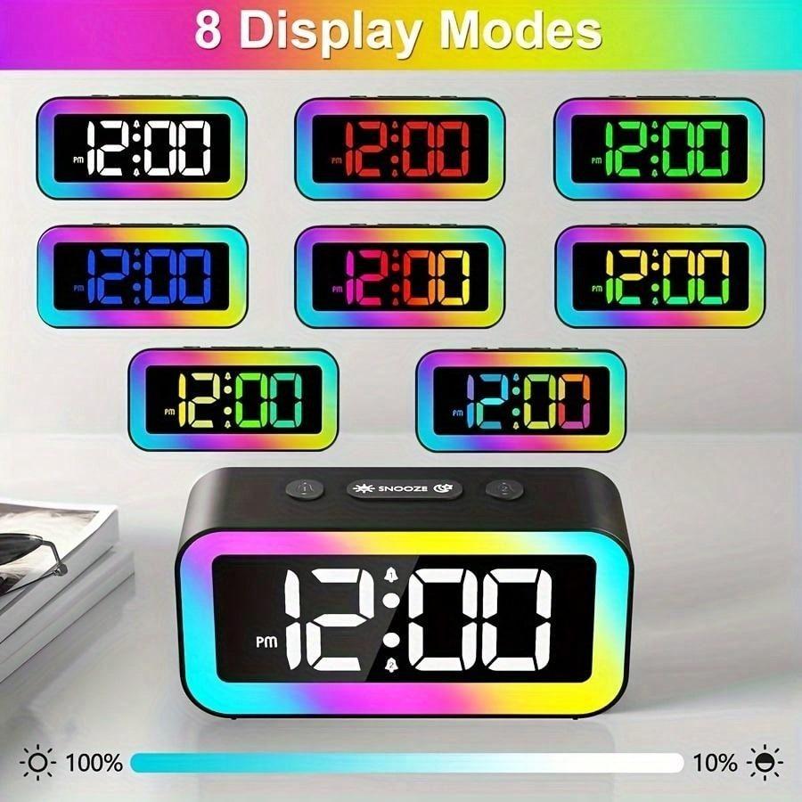 Oneway Digital Alarm Clock, RGB Colorful LED Clock, Alarm Clocks Bedside Mains Powered, Adjustable Brightness, Screen Always-Lit чорний
Oneway Digital Alarm Clock, RGB Colorful LED Clock, Alarm Clocks Bedside Mains Powered, Adjustable Brightness, Screen Always-Lit чорний
