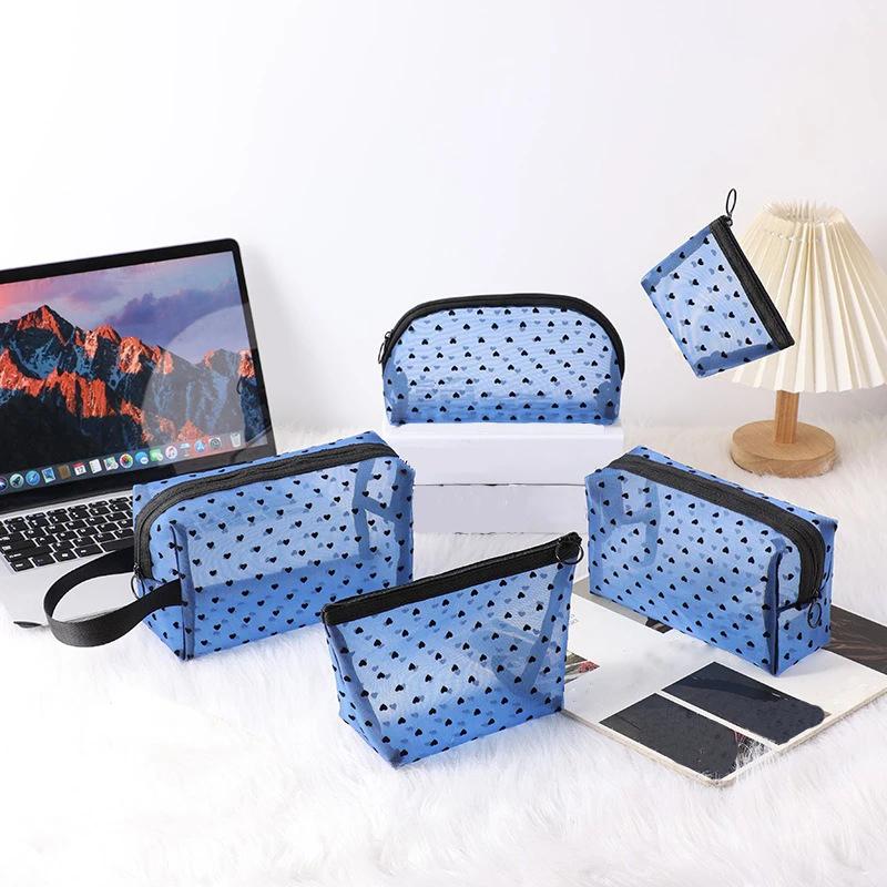 Heart Transparent Mesh Makeup Bag Multifunction Portable Women Cosmetic Storage Pouch Ladies Toiletry Lipstick Organizer Bags 12x3x9cm синий
Heart Transparent Mesh Makeup Bag Multifunction Portable Women Cosmetic Storage Pouch Ladies Toiletry Lipstick Organizer Bags 12x3x9cm синий