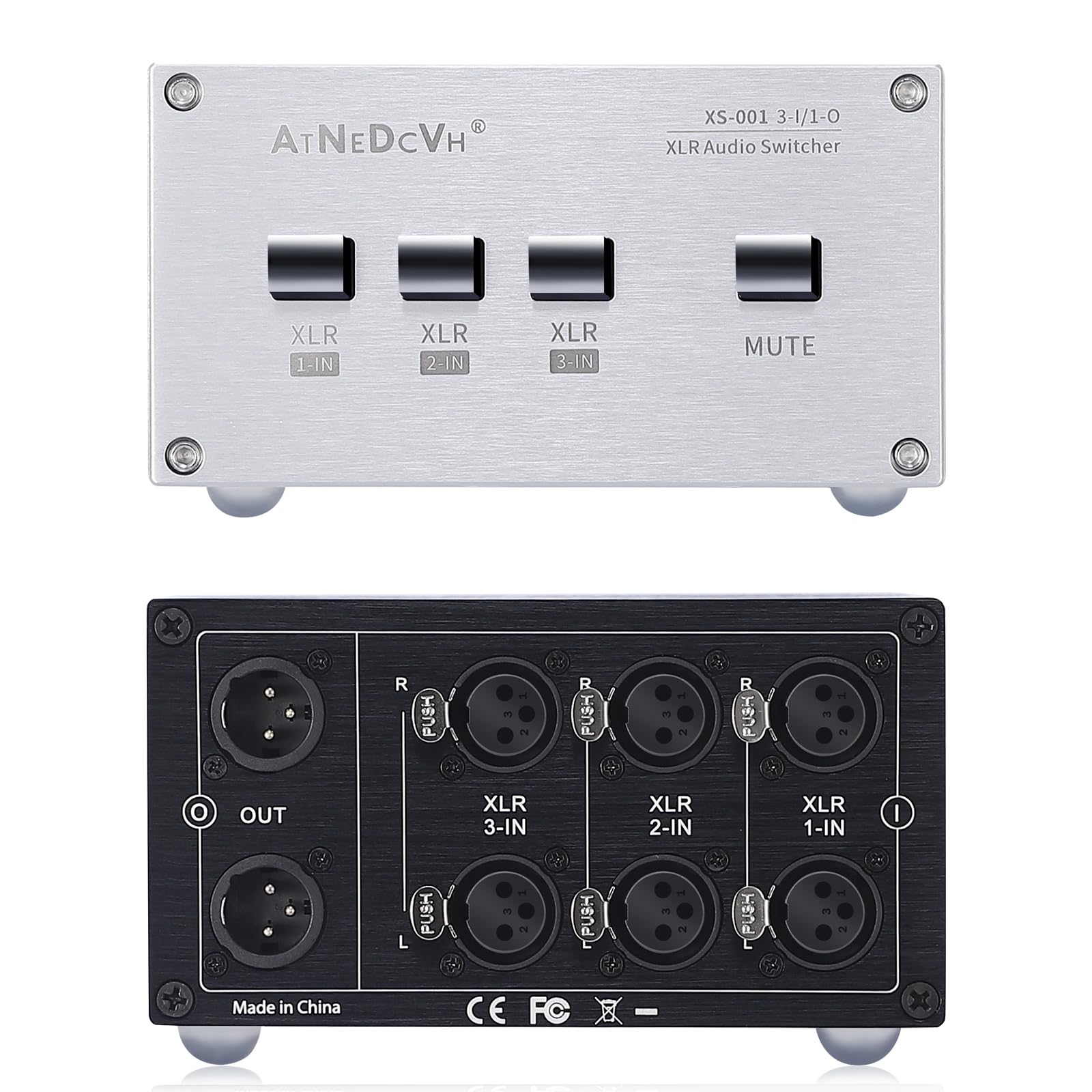 AtDcNeVh XLR 3 in 1 Output Audio 3 Way XLR Balanced Audio Switch Converter XLR Speaker Amplifier Audio Selector Box Switcher, -
AtDcNeVh XLR 3 in 1 Output Audio 3 Way XLR Balanced Audio Switch Converter XLR Speaker Amplifier Audio Selector Box Switcher, -