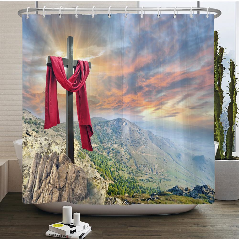 The Cross of Jesus Christ Printed Shower Curtain for Bathroom Art Bath Curtain Polyester Fabric Home Decor Large size Wall Cloth W90xH180cm
The Cross of Jesus Christ Printed Shower Curtain for Bathroom Art Bath Curtain Polyester Fabric Home Decor Large size Wall Cloth W90xH180cm