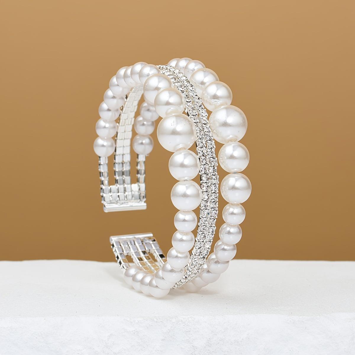1PC Baroque Crystal Pearl Open Bracelet Gold Silver Rhinestone Multi-layer Bracelet Bridal Wedding Jewelry
1PC Baroque Crystal Pearl Open Bracelet Gold Silver Rhinestone Multi-layer Bracelet Bridal Wedding Jewelry