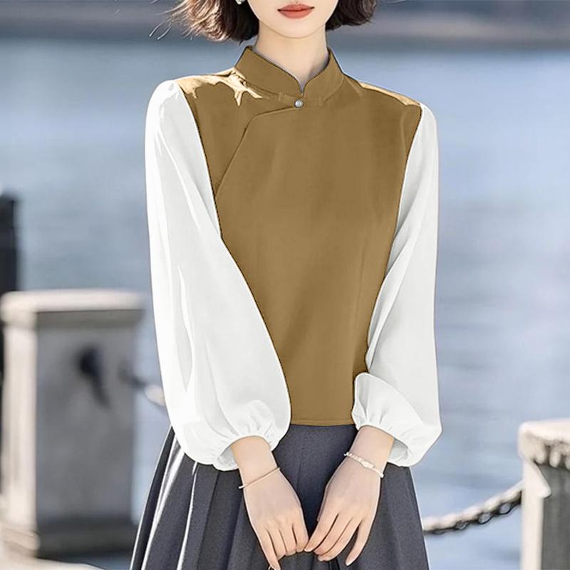 ZANZEA Women Casual Stand Collar Splice Long Sleeve Loose Blouse XL коричневий
ZANZEA Women Casual Stand Collar Splice Long Sleeve Loose Blouse XL коричневий