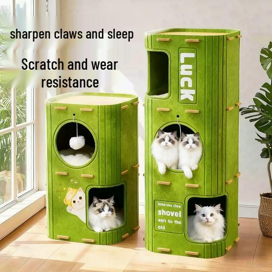 Enclosed 4-Season Cat Villa: Warm Felt Nest & Scratcher Green
Enclosed 4-Season Cat Villa: Warm Felt Nest & Scratcher Green