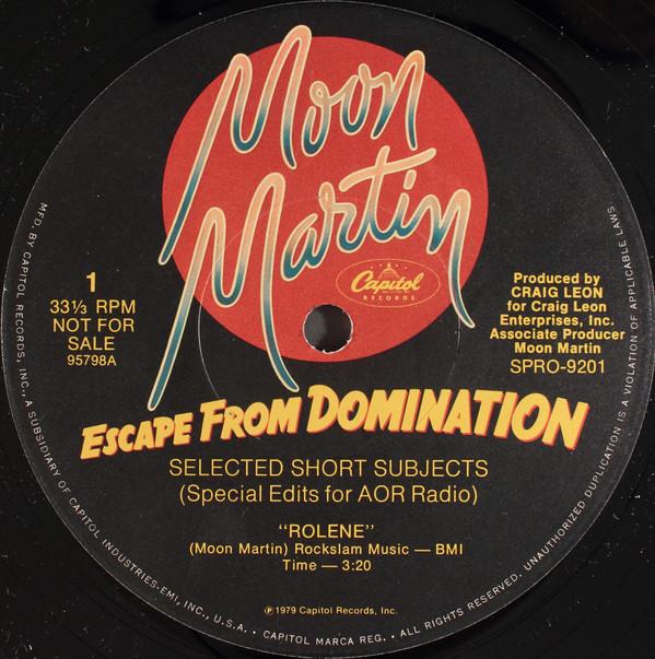 12inch Record MOON MARTIN - Escape From Domination SPRO9202PROMO Capitol Records 1979 Japan Rock Used
12inch Record MOON MARTIN - Escape From Domination SPRO9202PROMO Capitol Records 1979 Japan Rock Used