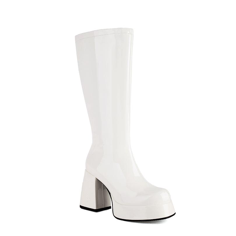 Plus Size Glossy Patent Leather Upper Square Toe Super Thick Heel Plush Lining Women s Knee Boots Platform Side Zipper Boots 42 білий
Plus Size Glossy Patent Leather Upper Square Toe Super Thick Heel Plush Lining Women s Knee Boots Platform Side Zipper Boots 42 білий