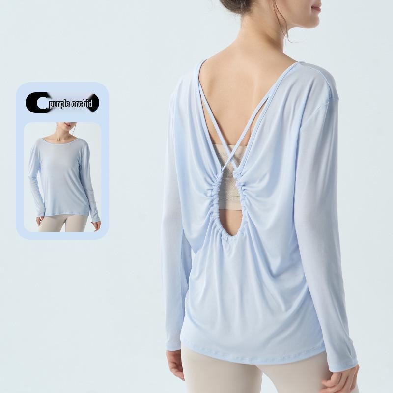 Lyocell Cutout Back Cross-Design Long Sleeve Yoga Top Large L/XL фіолетовий/синій
Lyocell Cutout Back Cross-Design Long Sleeve Yoga Top Large L/XL фіолетовий/синій