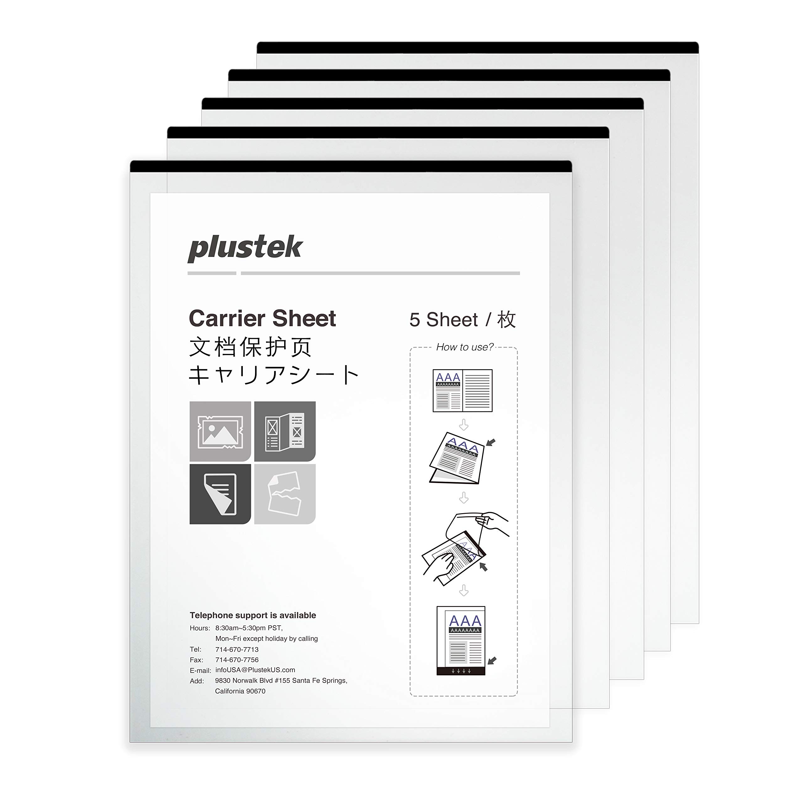 Plustek A4 Letter Size Document Carrier Sheets Folds and supports fragile paper and A3 size documents to protect Fujitsu and Canon document scanners /
Plustek A4 Letter Size Document Carrier Sheets Folds and supports fragile paper and A3 size documents to protect Fujitsu and Canon document scanners /
