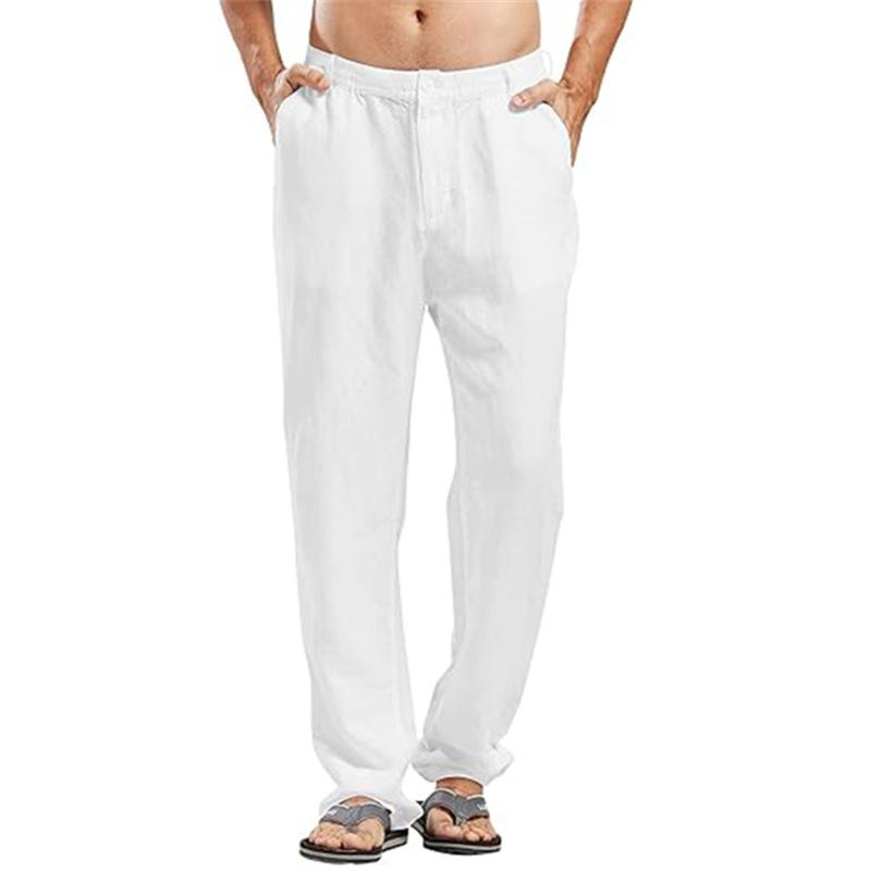 Men s Lightweight Cotton-Linen Blend Elasticated Waist Casual Trousers with Slanted Pockets Breathable Comfortable Long Trousers M белый
Men s Lightweight Cotton-Linen Blend Elasticated Waist Casual Trousers with Slanted Pockets Breathable Comfortable Long Trousers M белый