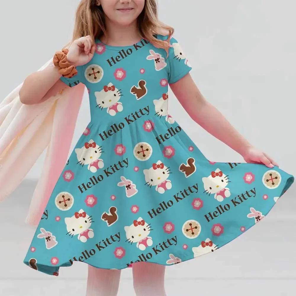 New Summer Dress Fashion Cartoon Cute Hello Kitty 3D Print Dresses Kids Short Sleeve Princess Girls Party Children Clothes 100
New Summer Dress Fashion Cartoon Cute Hello Kitty 3D Print Dresses Kids Short Sleeve Princess Girls Party Children Clothes 100