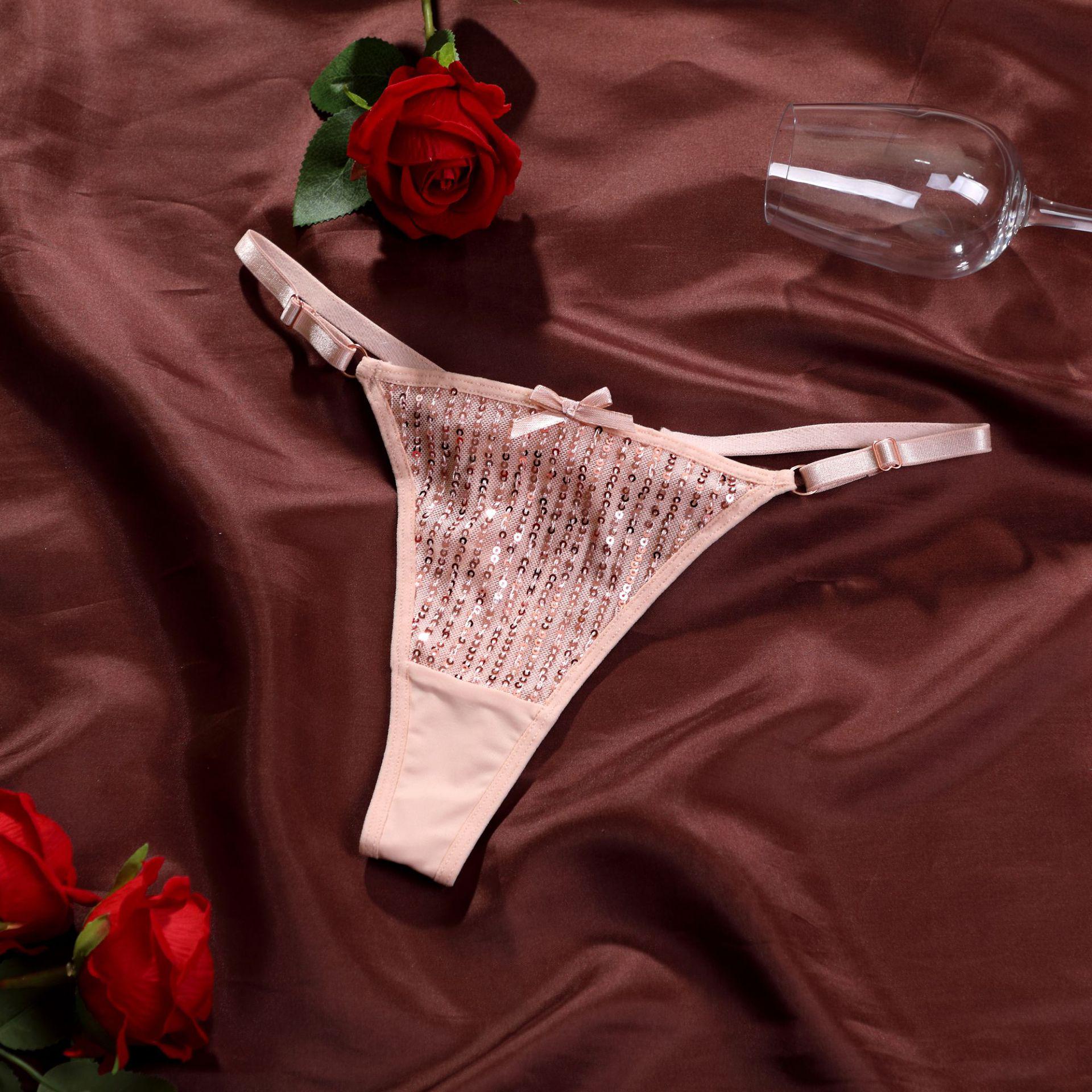 European-Style Pearlescent Sequin Lingerie: Adjustable T-Back Thong for Women Large
European-Style Pearlescent Sequin Lingerie: Adjustable T-Back Thong for Women Large