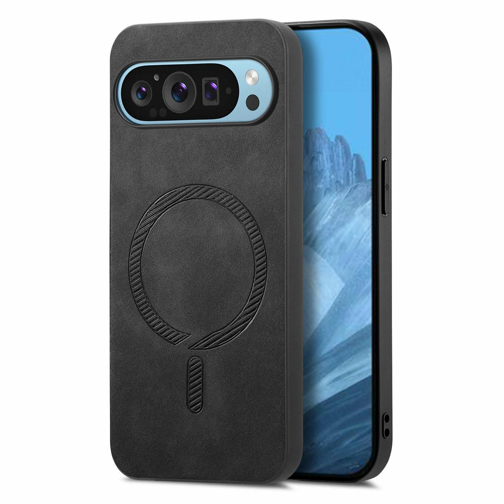 For Google Pixel 9 Pro XL Leather Back Case Compatible with MagSafe Skin-Touch Phone Cover Black
For Google Pixel 9 Pro XL Leather Back Case Compatible with MagSafe Skin-Touch Phone Cover Black