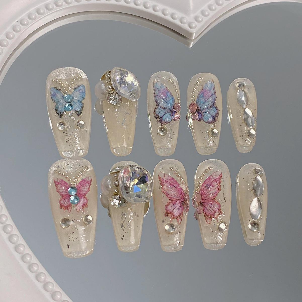 Handmade Sparkling Butterfly Nude Nails 2024: Mid-Length Wearable Manicure Patches Butterfly-S
Handmade Sparkling Butterfly Nude Nails 2024: Mid-Length Wearable Manicure Patches Butterfly-S