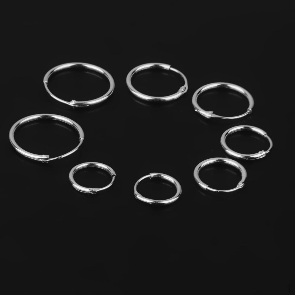 4 Pairs 925 Sterling Silver Endless Round Hoops Sleeper Earrings Ear Jewelry 12 14mm
4 Pairs 925 Sterling Silver Endless Round Hoops Sleeper Earrings Ear Jewelry 12 14mm