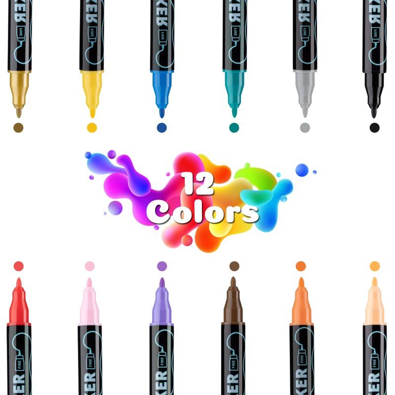12 Colors Acrylic Markers Set Boxed Double-ended Marking Pens Waterproof Art Painting Supplies Diy Draw Graffiti Pen Stationery
12 Colors Acrylic Markers Set Boxed Double-ended Marking Pens Waterproof Art Painting Supplies Diy Draw Graffiti Pen Stationery