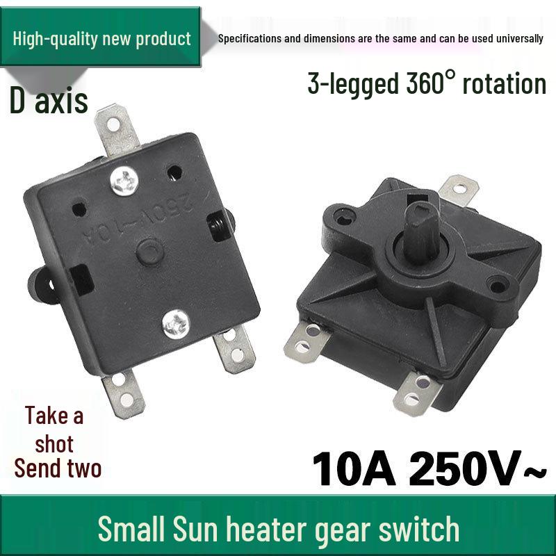 3-Pin Electric Heater Switch with Fan and Temperature Control, 10A
3-Pin Electric Heater Switch with Fan and Temperature Control, 10A