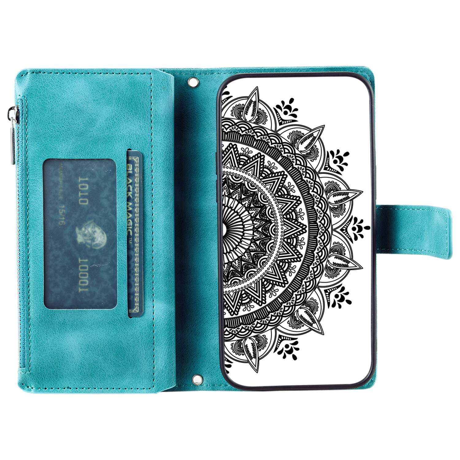 For iPhone 11 6.1 inch Mandala Flower Imprinted PU Leather Phone Cover Foldable Stand with Multiple Card Slots Zipper Pocket Wallet Case Green
For iPhone 11 6.1 inch Mandala Flower Imprinted PU Leather Phone Cover Foldable Stand with Multiple Card Slots Zipper Pocket Wallet Case Green