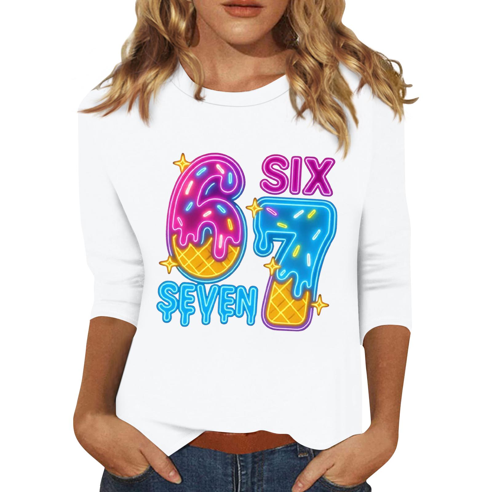 Женская модная повседневная футболка с принтом и рукавом три четверти XL белый
Женская модная повседневная футболка с принтом и рукавом три четверти XL белый