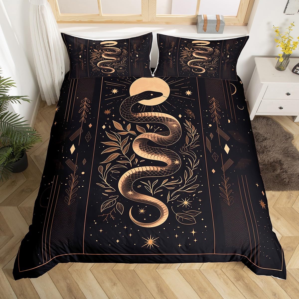 Exotic Snake Soft Duvet Cover Set Bohemian Sun plus Mon Beding Set Ultra Soft Wildlife Romantic Rose Style Warm Comforter Cover 2/3 Pcs 135*200cm Eu-Single
Exotic Snake Soft Duvet Cover Set Bohemian Sun plus Mon Beding Set Ultra Soft Wildlife Romantic Rose Style Warm Comforter Cover 2/3 Pcs 135*200cm Eu-Single