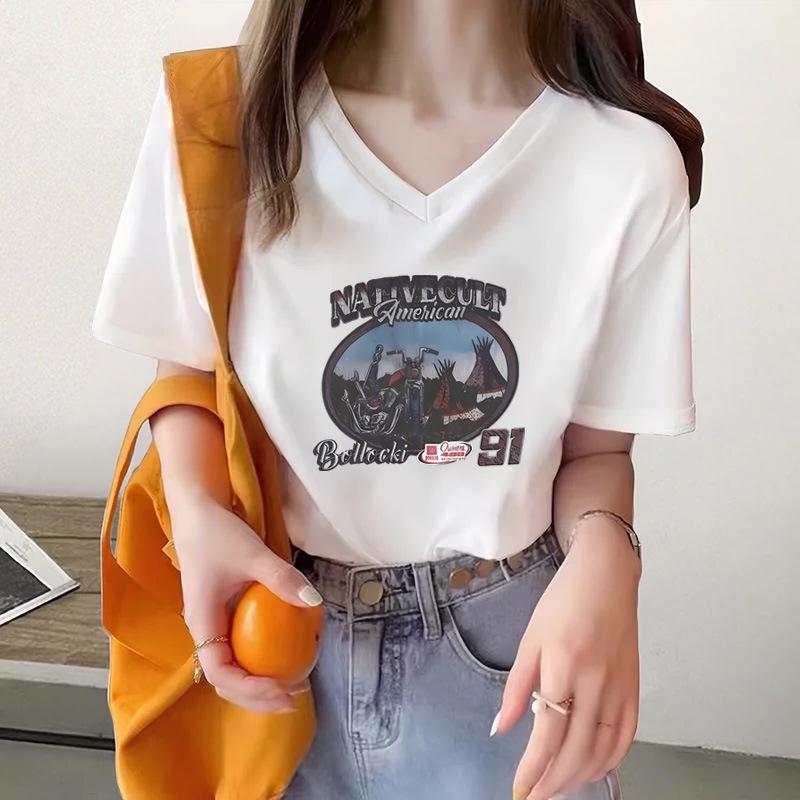 American Retro V-Neck Short Sleeve Women s T-Shirt - Summer Fashion Trend XL
American Retro V-Neck Short Sleeve Women s T-Shirt - Summer Fashion Trend XL