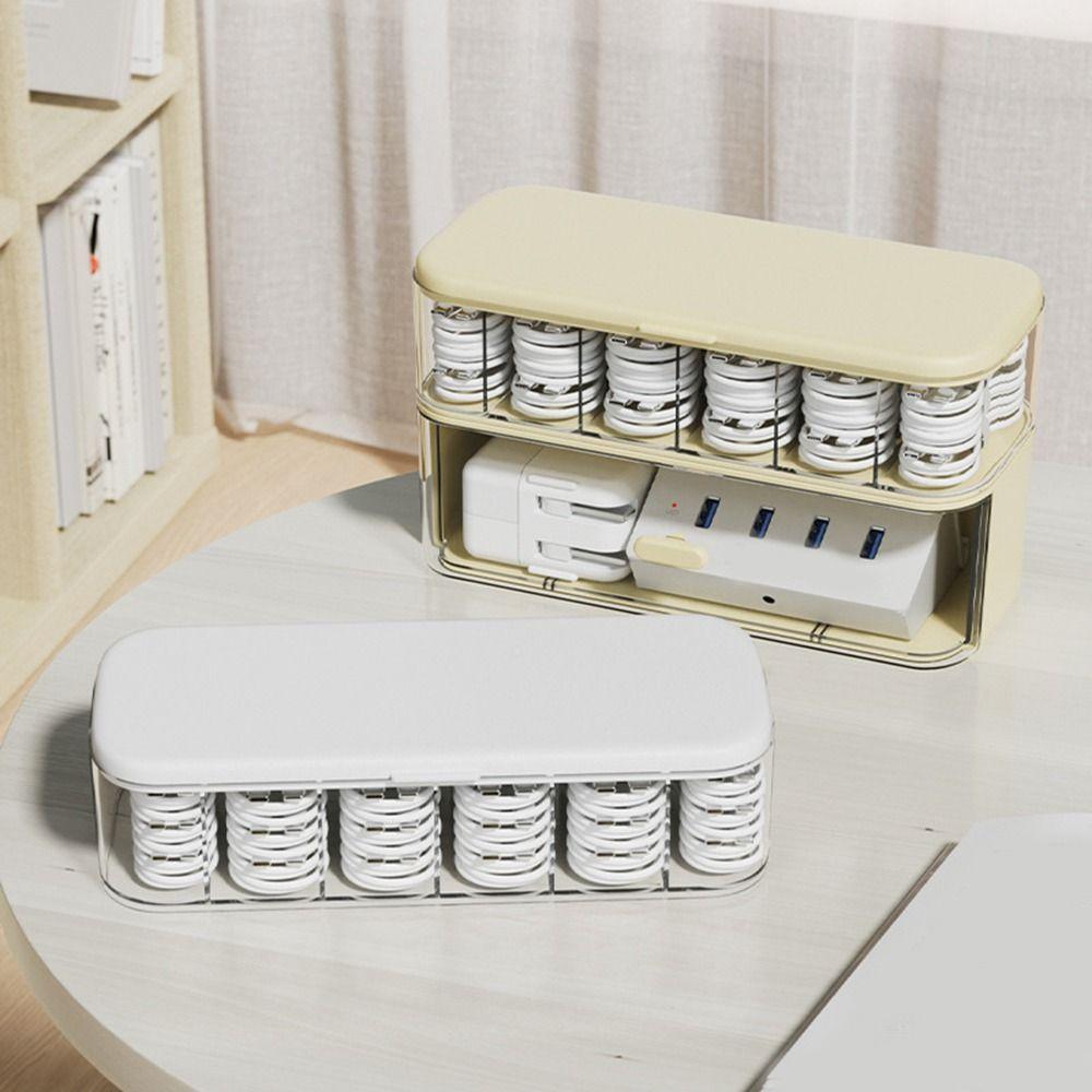 Plastic Cable Management Box Clear Charger Wires Case Practical Data Cable Organizer for Home білий
Plastic Cable Management Box Clear Charger Wires Case Practical Data Cable Organizer for Home білий