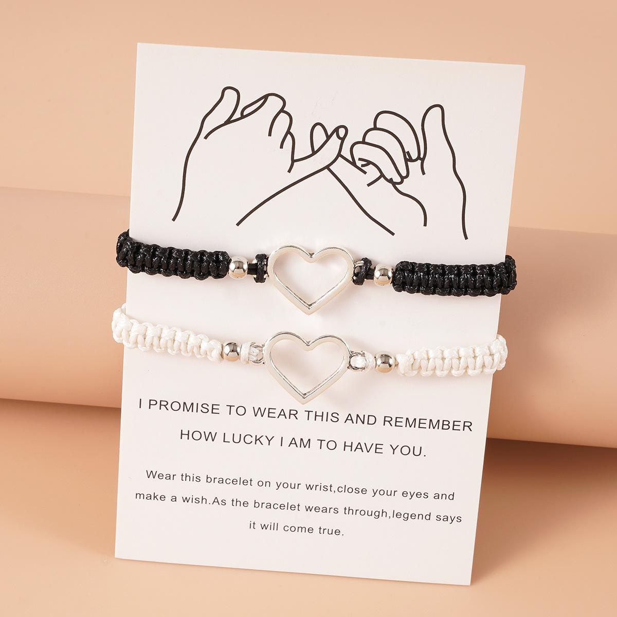 Valentine s Day Heart Couple Bracelet for Women Men Fashion Black White Braided Rope Matching Bracelets Anniversary Gift
Valentine s Day Heart Couple Bracelet for Women Men Fashion Black White Braided Rope Matching Bracelets Anniversary Gift