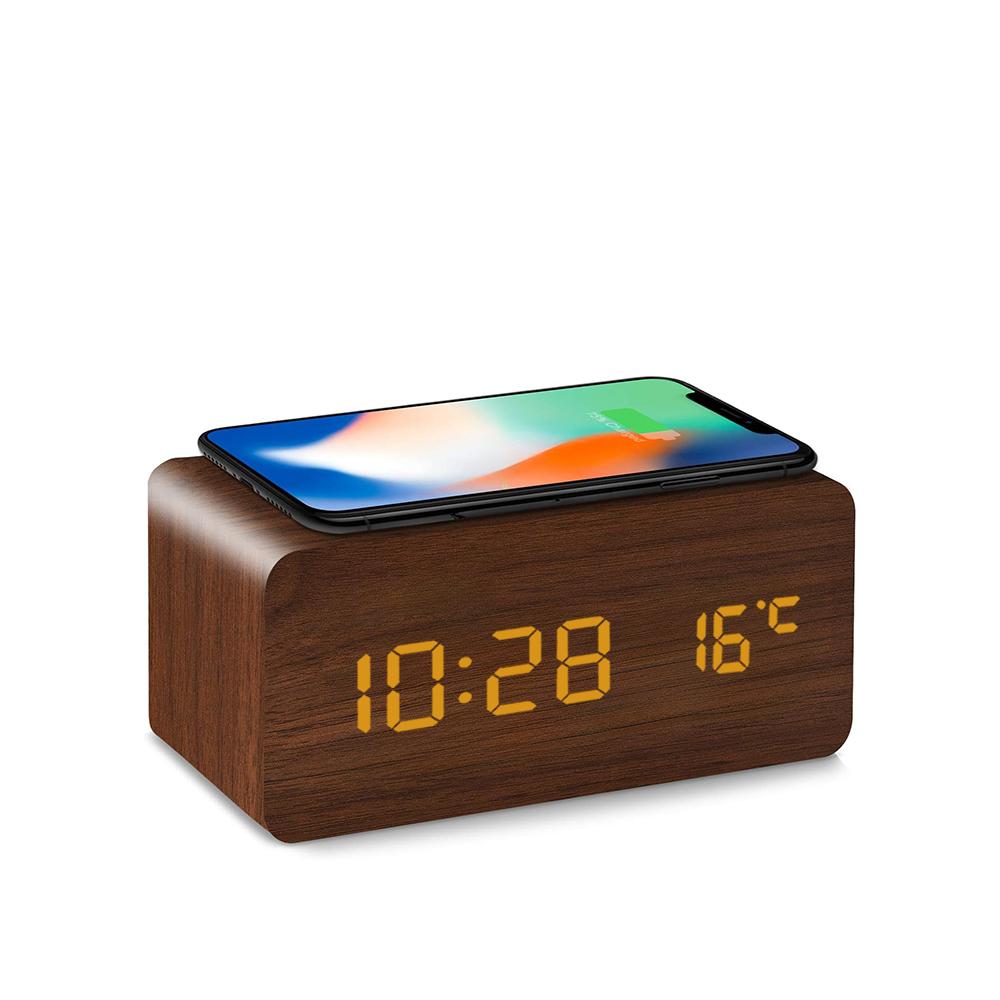 Деревянный цифровой будильник с беспроводной зарядкой, отображением температуры, светодиодные настольные часы для офиса, спальни, прикроватного декора, подарок коричневый
Деревянный цифровой будильник с беспроводной зарядкой, отображением температуры, светодиодные настольные часы для офиса, спальни, прикроватного декора, подарок коричневый