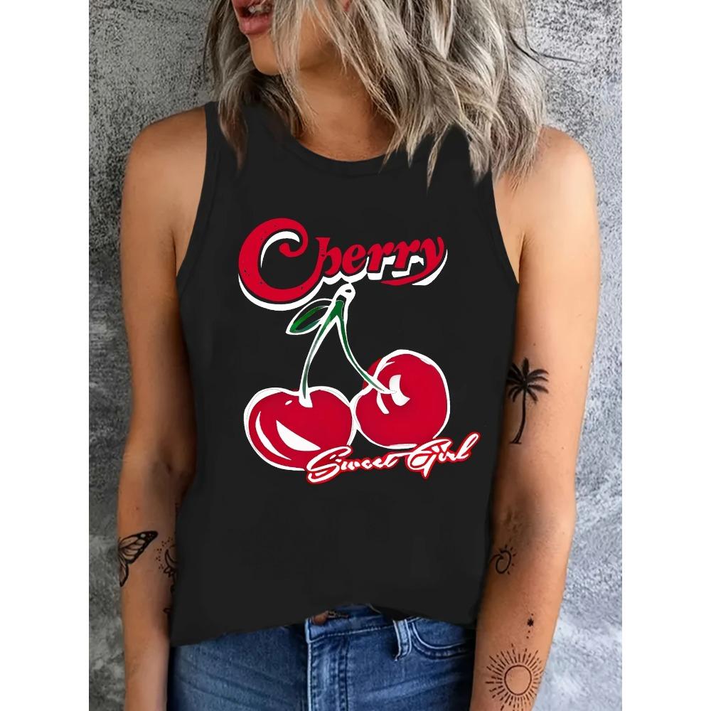 Cherry pattern printed vest women s sleeveless round neck casual top XL
Cherry pattern printed vest women s sleeveless round neck casual top XL