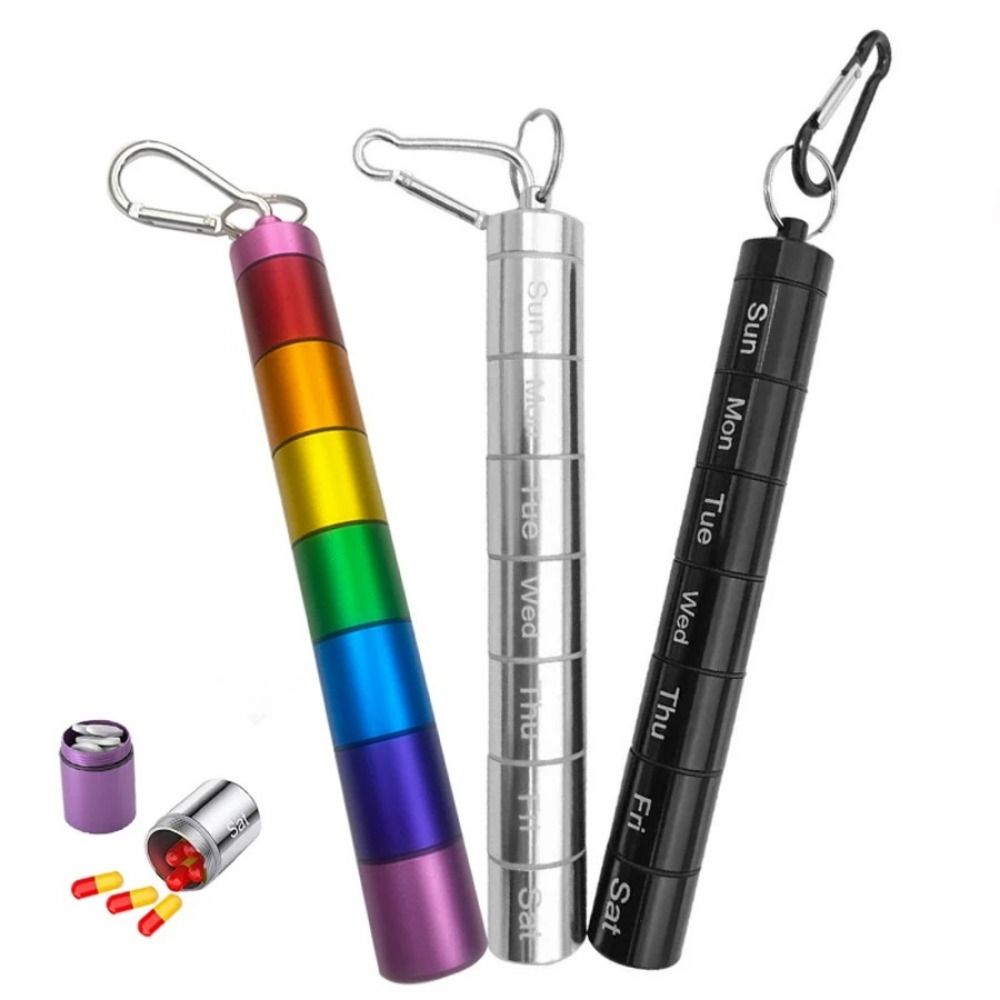 Stackable Weekly Pill Box Compact Mini Metal Pill Container Slide 7 Day Pill Case Hold Pills Silver-Without keychain
Stackable Weekly Pill Box Compact Mini Metal Pill Container Slide 7 Day Pill Case Hold Pills Silver-Without keychain