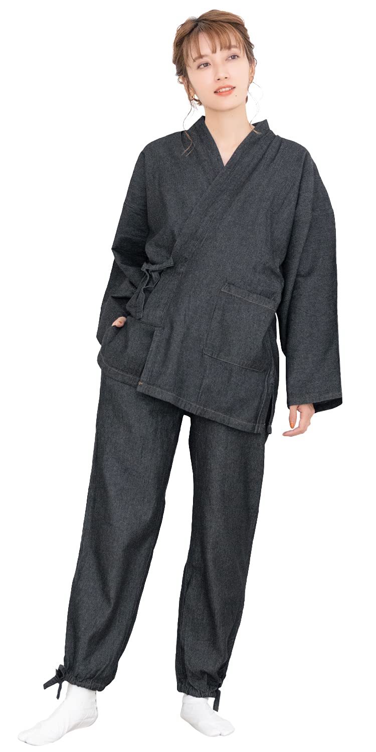 KYOETSU Women s Washable Denim Samue (Work Clothes), Solid Color, 100% Cotton, Year-Round, Black (Large)
KYOETSU Women s Washable Denim Samue (Work Clothes), Solid Color, 100% Cotton, Year-Round, Black (Large)