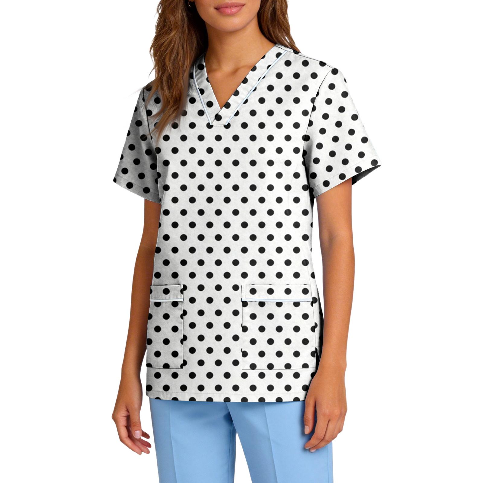 Women s Stretch Quick-Dry V-Neck Short Sleeve Workwear Top with Polka Dot Print & Pockets XL білий
Women s Stretch Quick-Dry V-Neck Short Sleeve Workwear Top with Polka Dot Print & Pockets XL білий