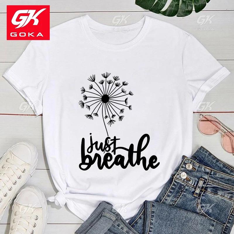 Premium Cotton T Shirt Dandelion Just Breathe Print T Shirts Women Cool Hip Hop Short Sleeve Female Casual Tops Round Neck Tees S
Premium Cotton T Shirt Dandelion Just Breathe Print T Shirts Women Cool Hip Hop Short Sleeve Female Casual Tops Round Neck Tees S