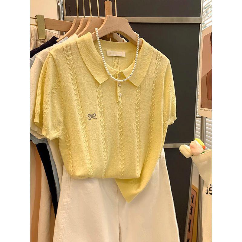 2025 Summer Chic Ice Silk Bowknot Knit Top - Short Sleeve Versatile Style 5XL жовтий
2025 Summer Chic Ice Silk Bowknot Knit Top - Short Sleeve Versatile Style 5XL жовтий