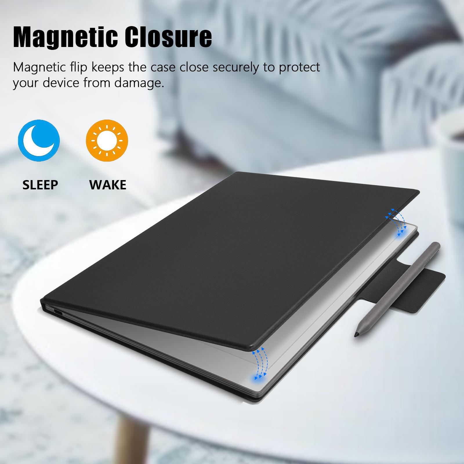 For Remarkable Paper Pro Case PC+PU Leather Tablet Magnetic Cover with Pen Holder Auto Wake/Sleep Black
For Remarkable Paper Pro Case PC+PU Leather Tablet Magnetic Cover with Pen Holder Auto Wake/Sleep Black