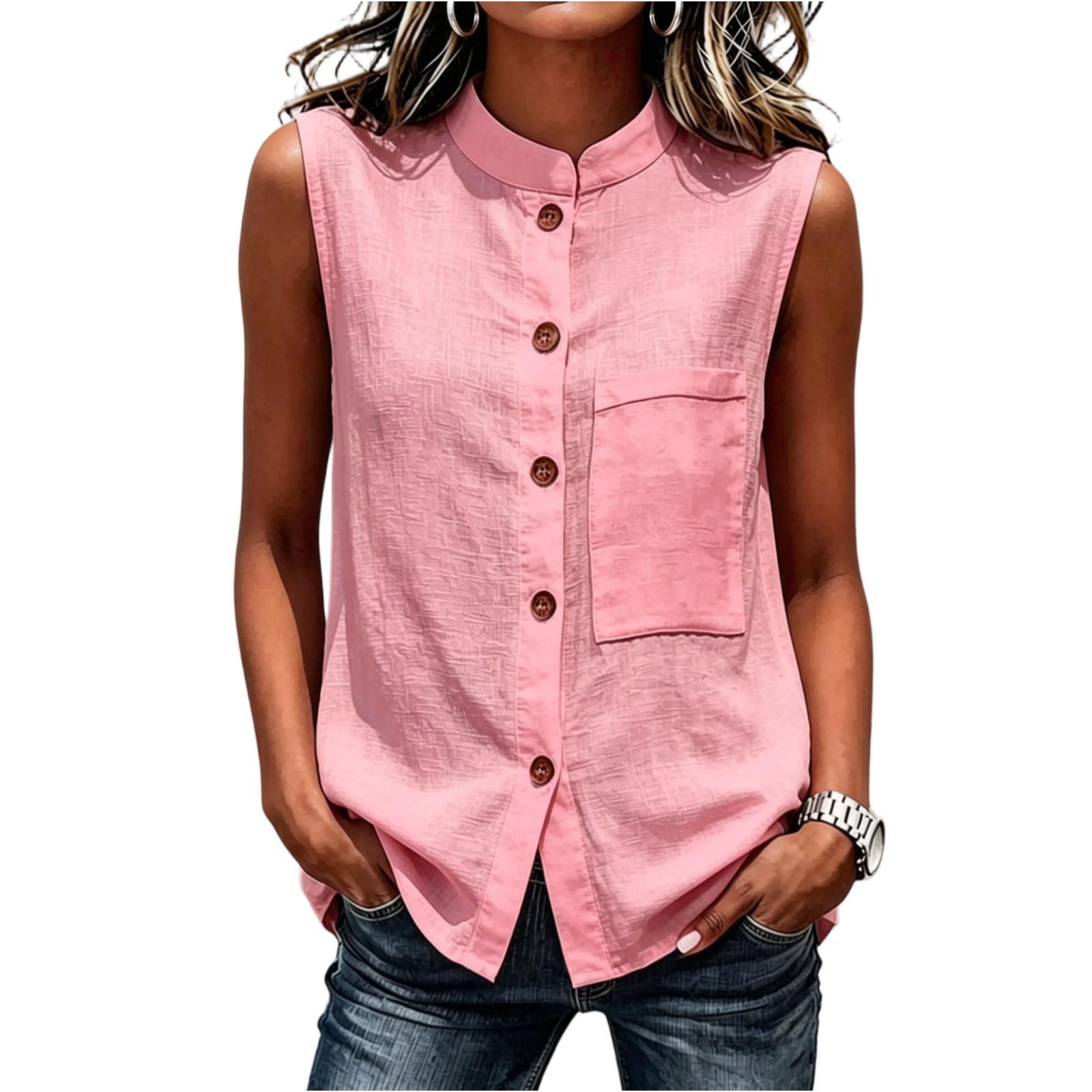 Womens Spring Tops Button Down Sleeveless Blouse Summer Shirts for Women Casual Loose Fit Womens Summer T Shirts Tunic Style XXL розовый
Womens Spring Tops Button Down Sleeveless Blouse Summer Shirts for Women Casual Loose Fit Womens Summer T Shirts Tunic Style XXL розовый