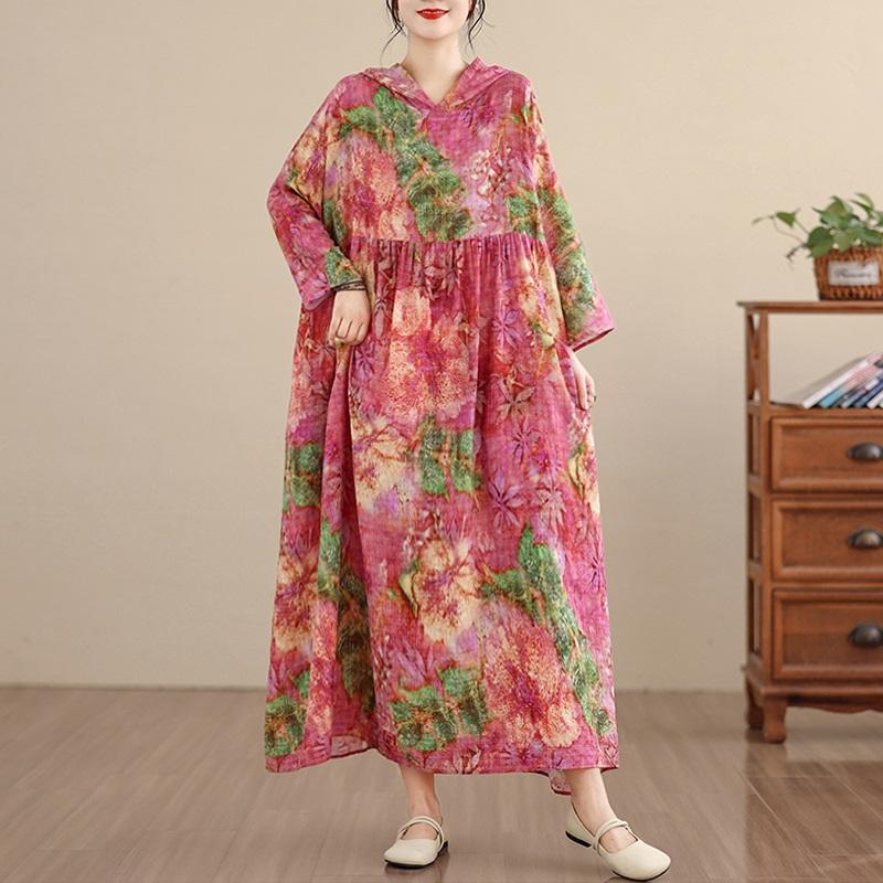 Long sleeve plus size hooded cotton vintage floral new in dresses for women casual loose spring summer autumn dress
Long sleeve plus size hooded cotton vintage floral new in dresses for women casual loose spring summer autumn dress