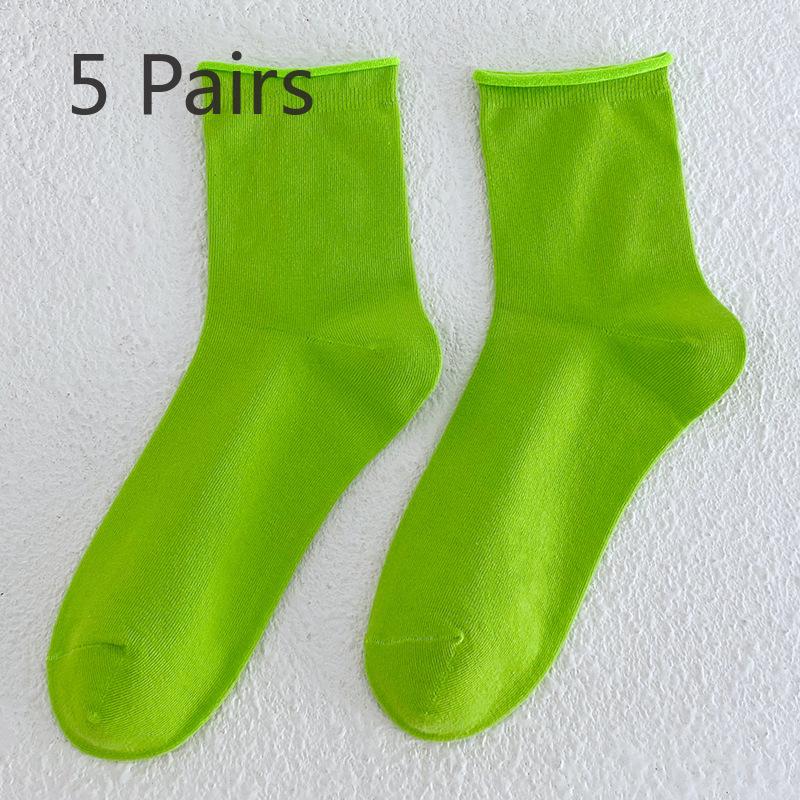 5 пар однотонных женских носков для завивки конфетного цвета средней длины на весну и осень 5 Pairs
5 пар однотонных женских носков для завивки конфетного цвета средней длины на весну и осень 5 Pairs