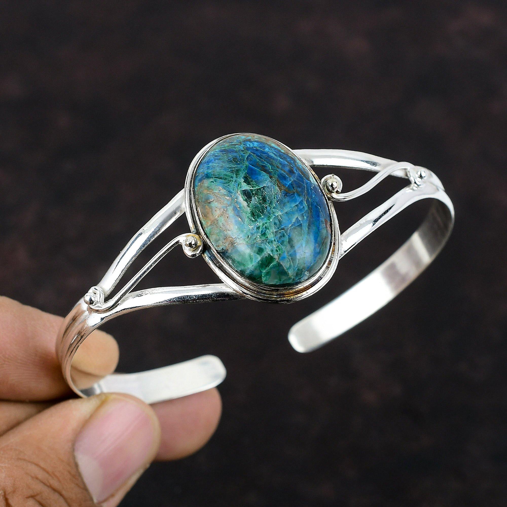 Boulder Chrysocolla браслет из стерлингового серебра 925 пробы Браслет-манжета Регулируемый браслет Высокое качество ювелирных изделий из драгоценных камней Подарок для мамы Элегантные ювелирные изделия
Boulder Chrysocolla браслет из стерлингового серебра 925 пробы Браслет-манжета Регулируемый браслет Высокое качество ювелирных изделий из драгоценных камней Подарок для мамы Элегантные ювелирные изделия
