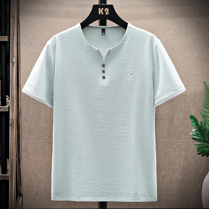 Мужская футболка с коротким рукавом из ледяного шелка, летний тонкий топ с V-образным вырезом 4XL светло-синий
Мужская футболка с коротким рукавом из ледяного шелка, летний тонкий топ с V-образным вырезом 4XL светло-синий