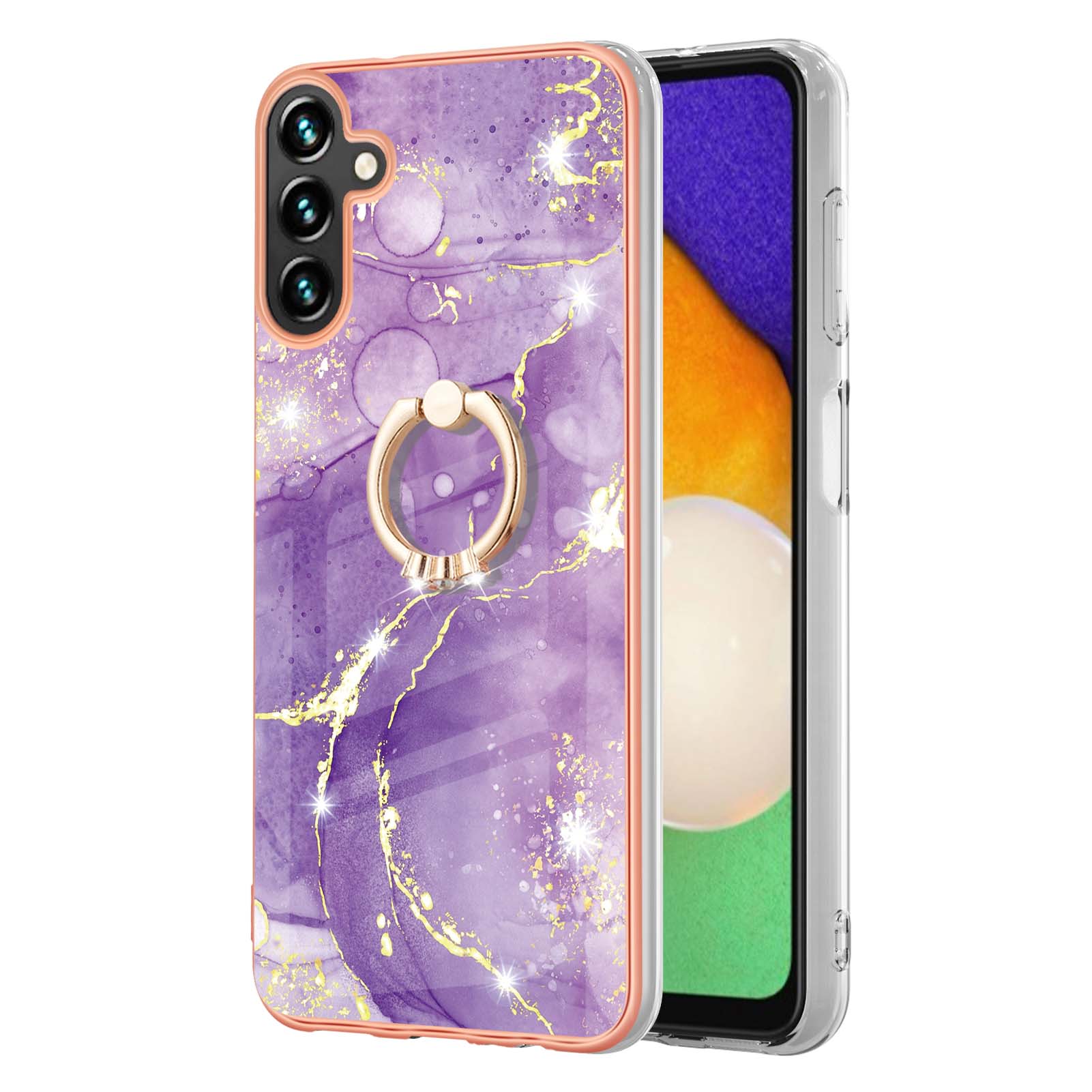 For Samsung Galaxy A14 5G/A14 4G Case with Ring Kickstand Marble Pattern Electroplating TPU Back Cover White 006
For Samsung Galaxy A14 5G/A14 4G Case with Ring Kickstand Marble Pattern Electroplating TPU Back Cover White 006