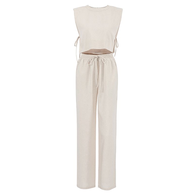 2025 Pure Color Padded Shoulder Sleeveless Top and Trousers Two-piece Set Casual Cotton and Linen Suit Women s Clothing Khaki S
2025 Pure Color Padded Shoulder Sleeveless Top and Trousers Two-piece Set Casual Cotton and Linen Suit Women s Clothing Khaki S